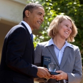 Sarah Brown Wessling with President Barack Obama